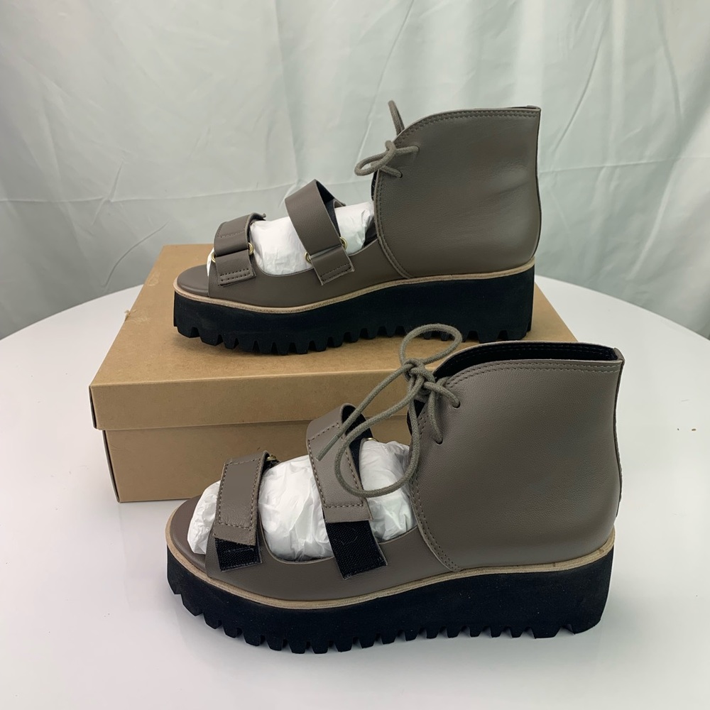 All Black Flatform multiband sandals - Picture 6 of 9